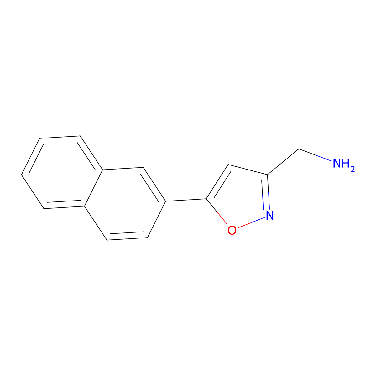 [5-(Naphthalen-2-yl)-1,2-oxazol-3-yl]methanamine molecular structure, CAS 1522323-34-7