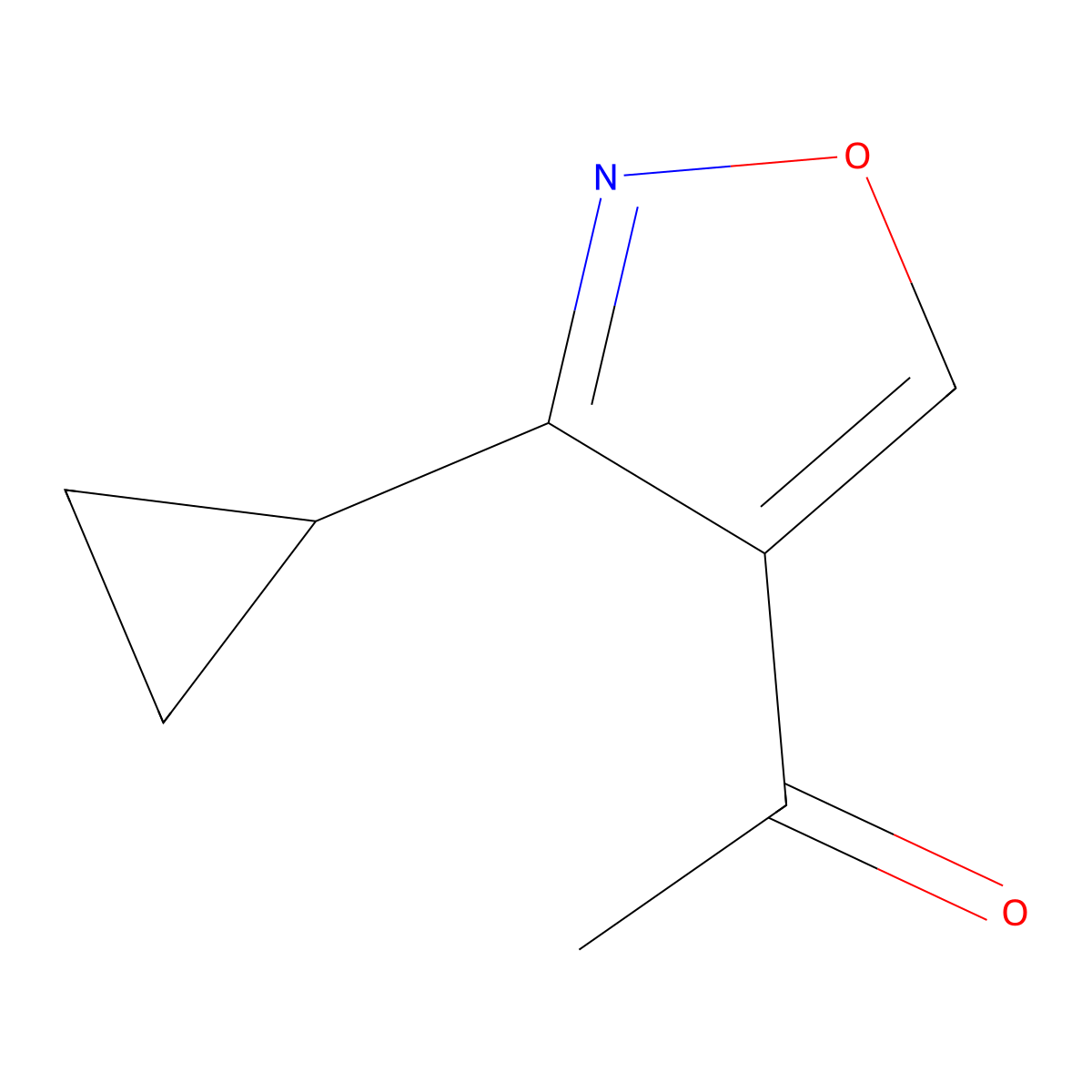 1-(3-Cyclopropyl-1,2-oxazol-4-yl)ethan-1-one molecular structure, CAS 1522328-38-6