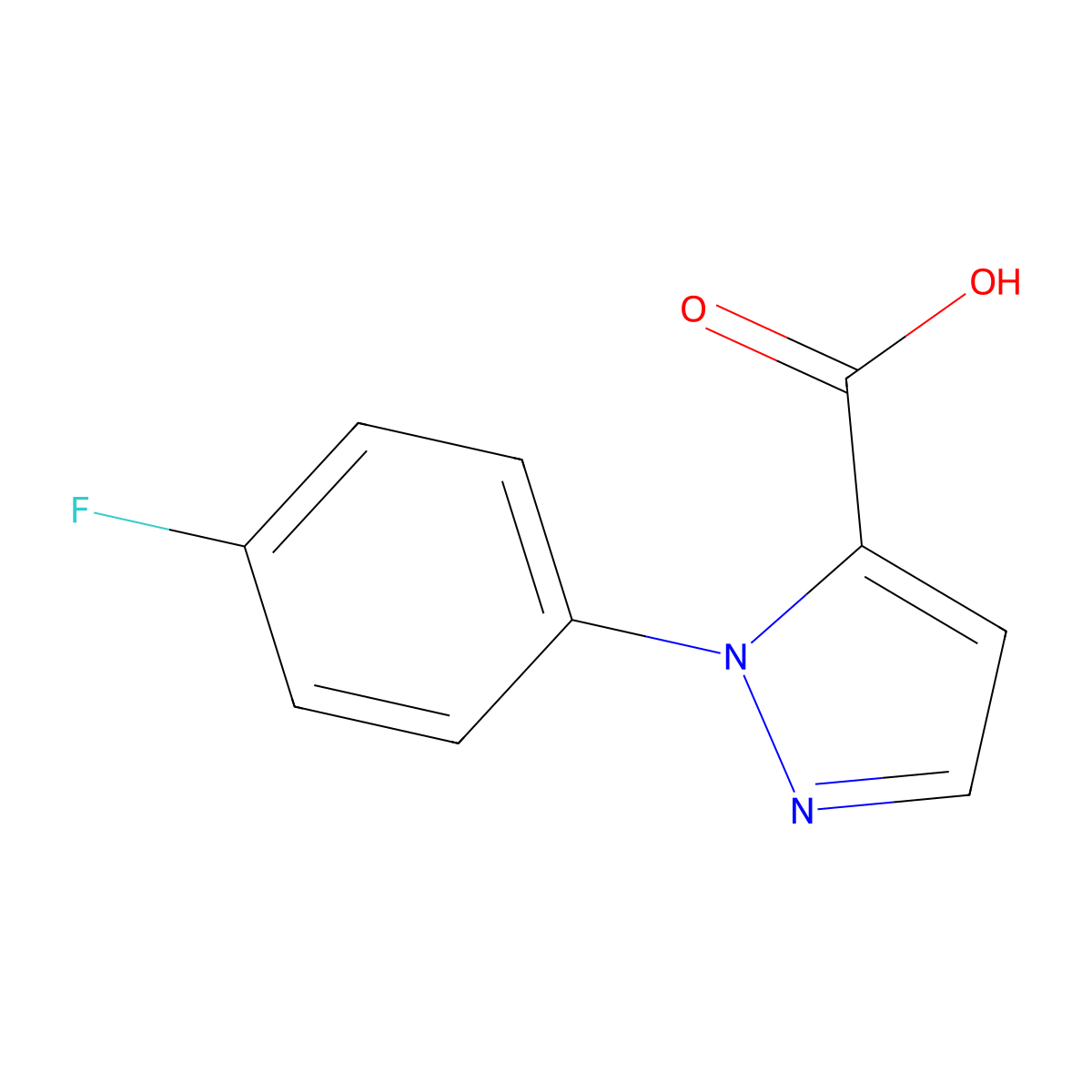 1-(4-Fluorophenyl)-1H-pyrazole-5-carboxylic acid molecular structure, CAS 1522334-02-6