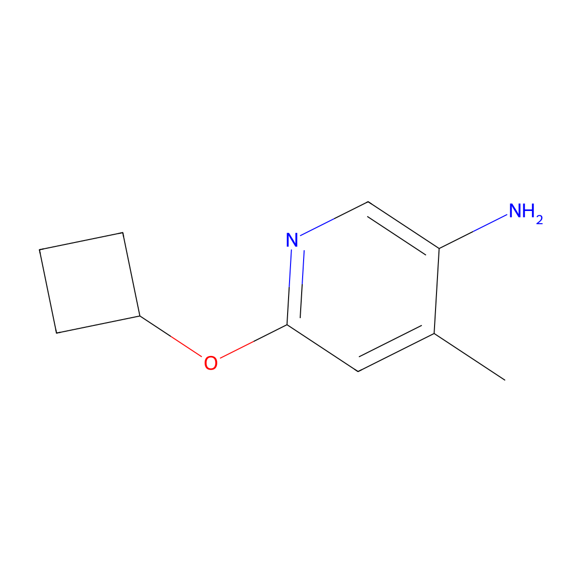 6-Cyclobutoxy-4-methylpyridin-3-amine molecular structure, CAS 1522335-03-0