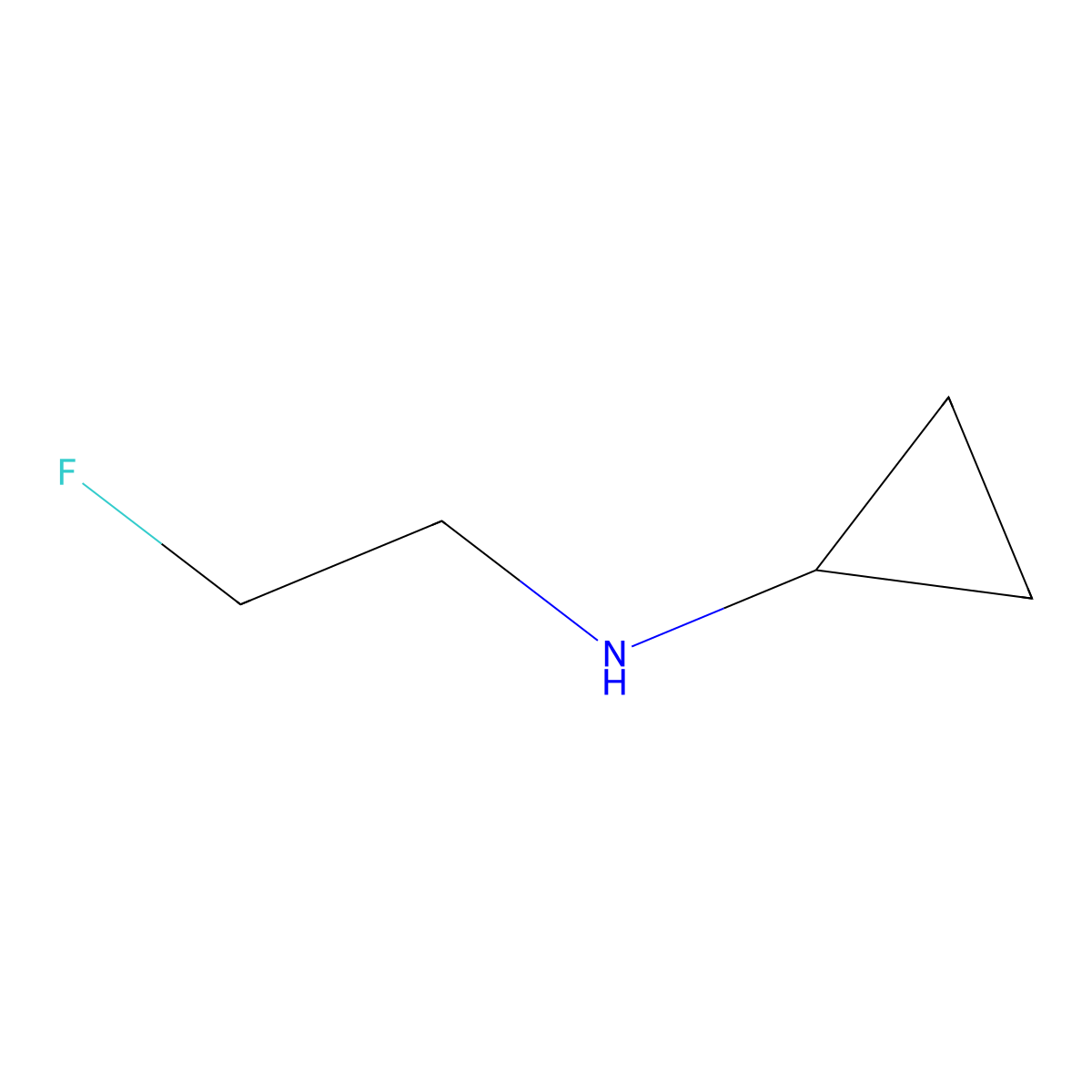 N-(2-fluoroethyl)cyclopropanamine molecular structure, CAS 1522343-54-9