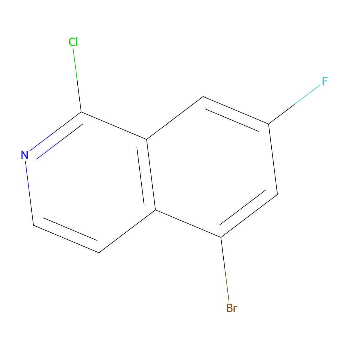 5-Bromo-1-chloro-7-fluoroisoquinoline molecular structure, CAS 1522354-13-7