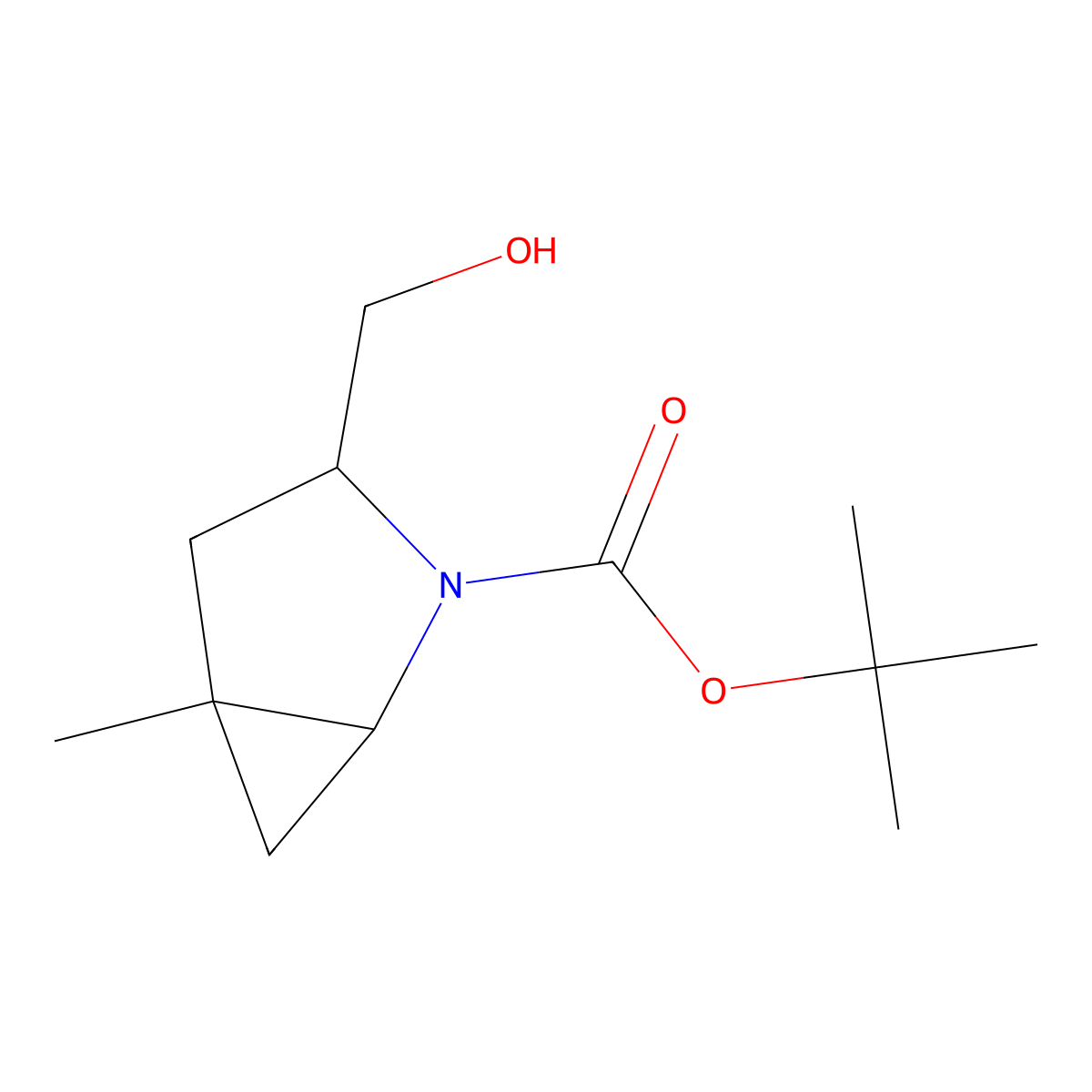 tert-butyl (1R,3S,5R)-3-(hydroxymethyl)-5-methyl-2-azabicyclo[3.1.0]hexane-2-carboxylate molecular structure, CAS 1522367-45-8