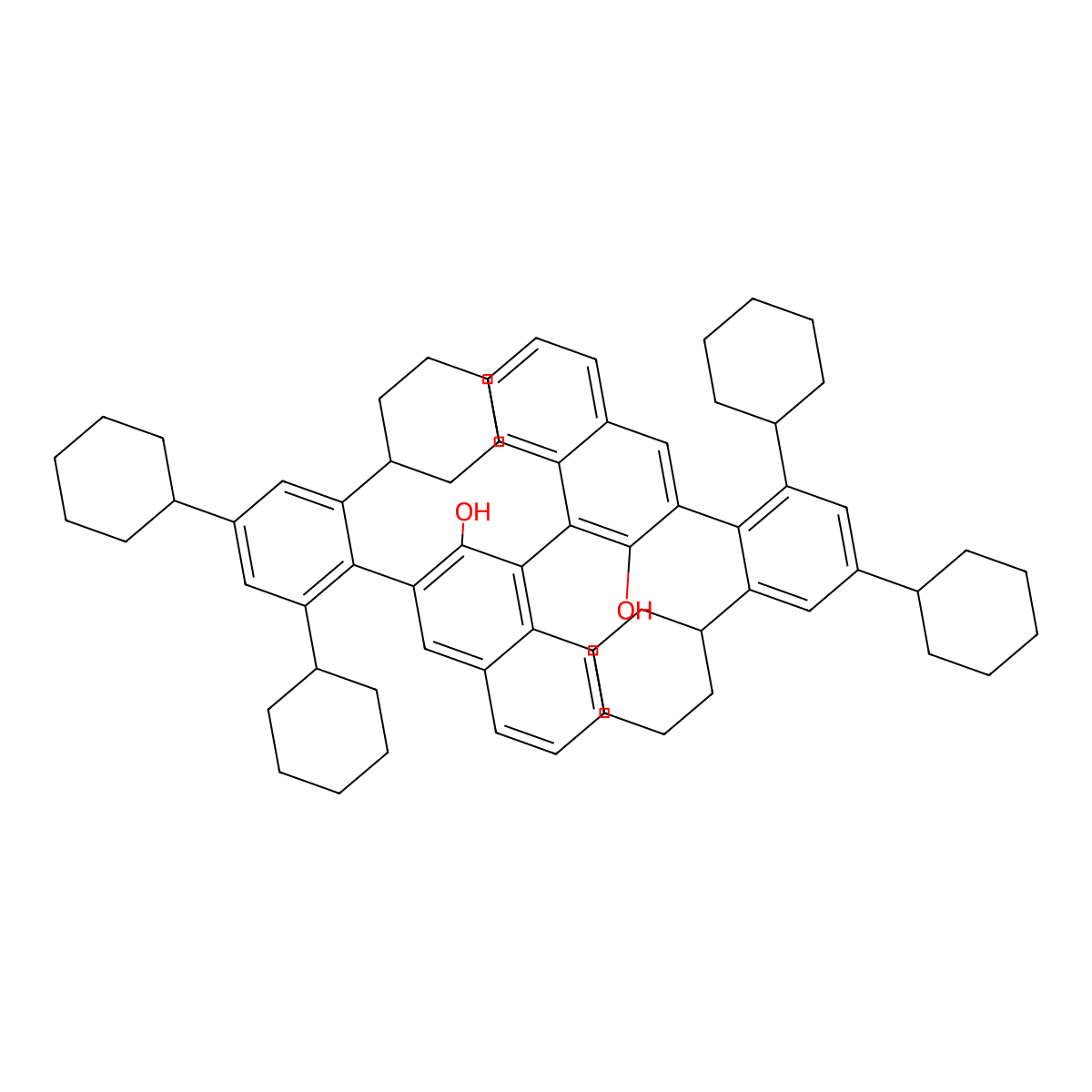 (1R)-3,3'-Bis(2,4,6-tricyclohexylphenyl)[1,1'-binaphthalene]-2,2'-diol molecular structure, CAS 1522367-59-4