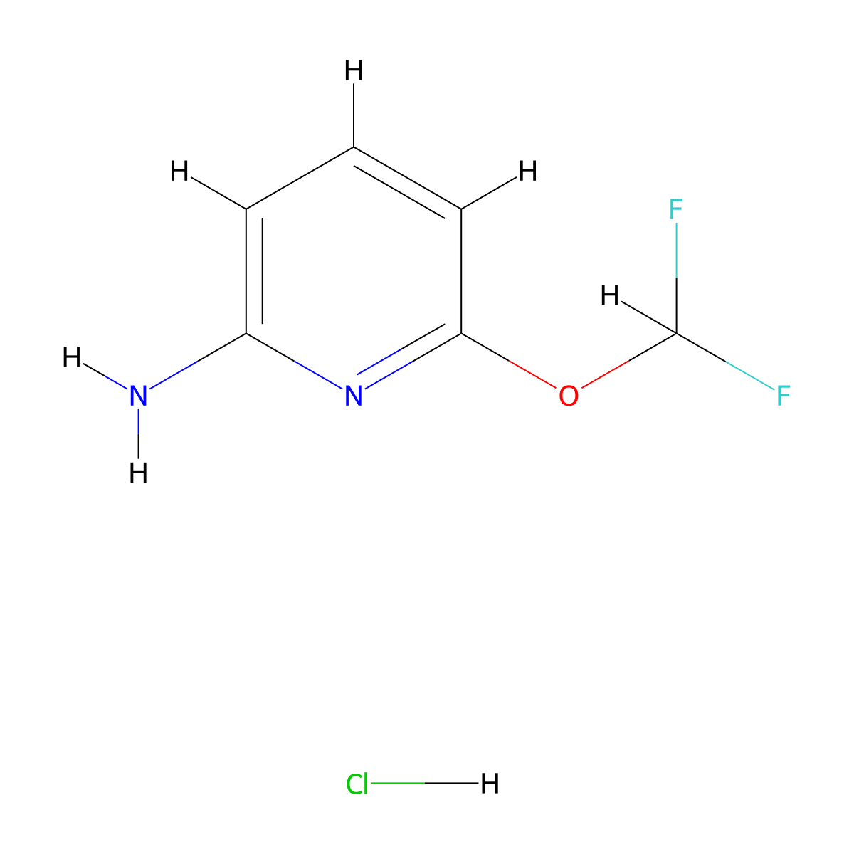 6-(Difluoromethoxy)pyridin-2-amine hydrochloride molecular structure, CAS 1522367-76-5