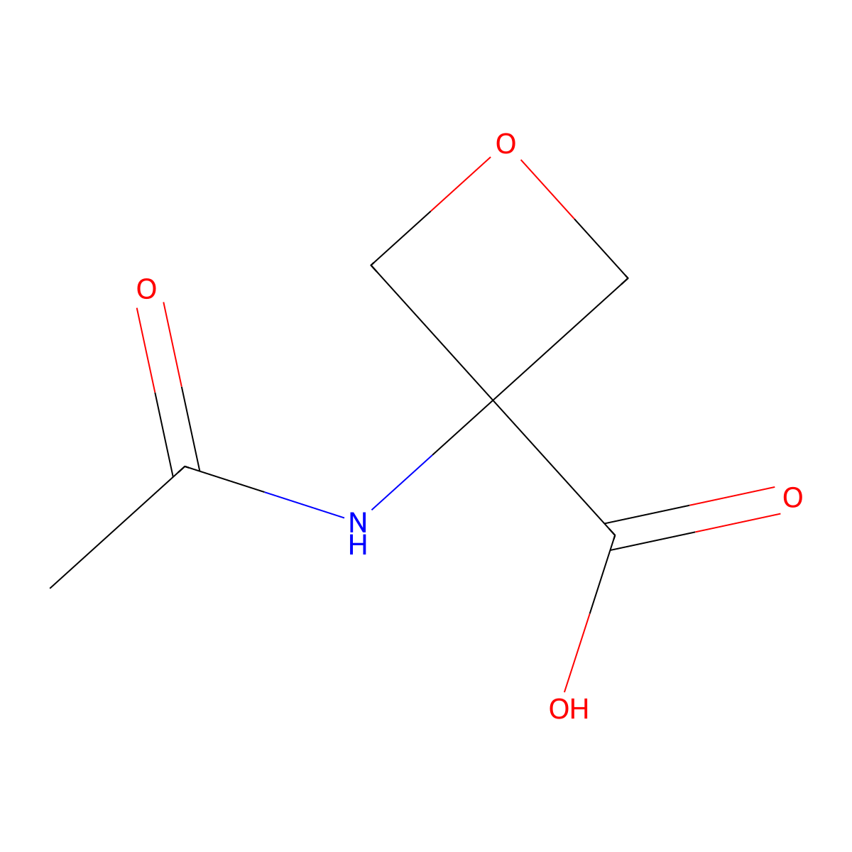 3-Acetamidooxetane-3-carboxylic acid molecular structure, CAS 1522383-40-9