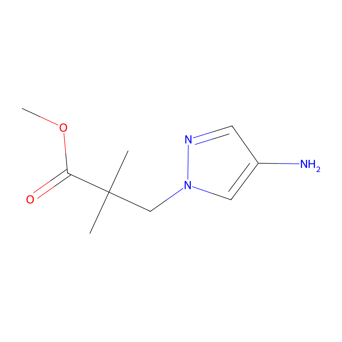 Methyl 3-(4-amino-1h-pyrazol-1-yl)-2,2-dimethylpropanoate molecular structure, CAS 1522384-29-7