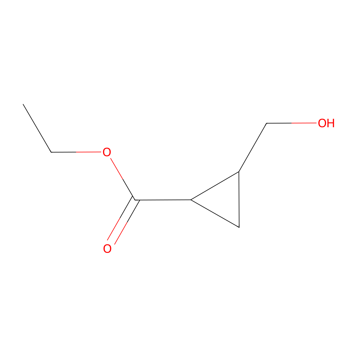 Ethyl 2-(hydroxymethyl)cyclopropanecarboxylate molecular structure, CAS 15224-11-0