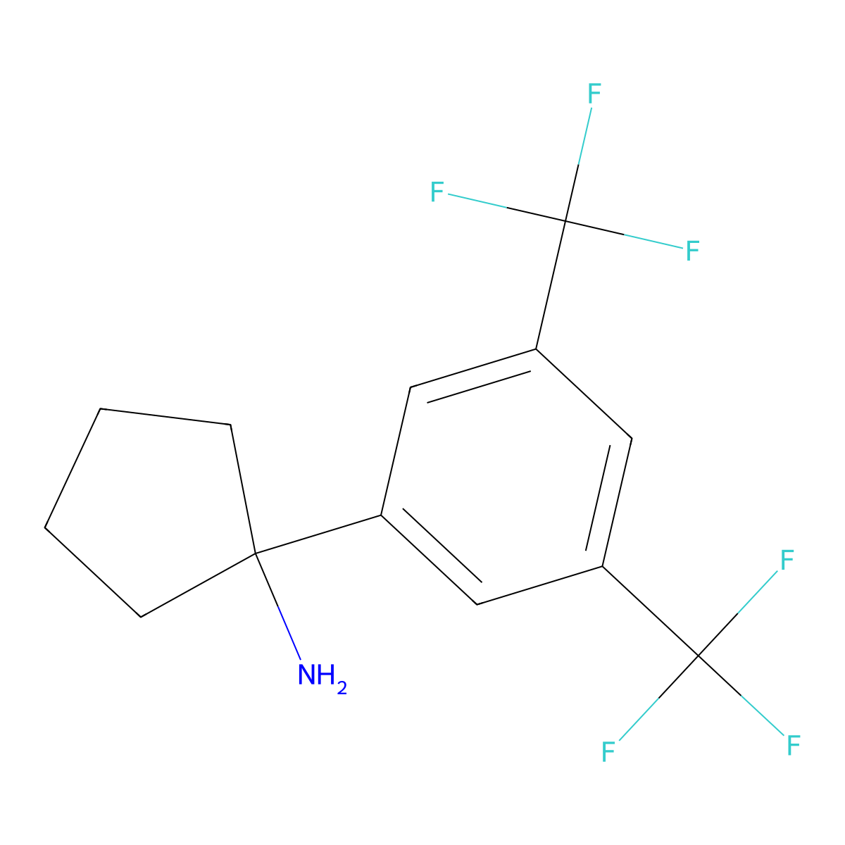1-[3,5-Bis(trifluoromethyl)phenyl]cyclopentanamine molecular structure, CAS 1522407-49-3