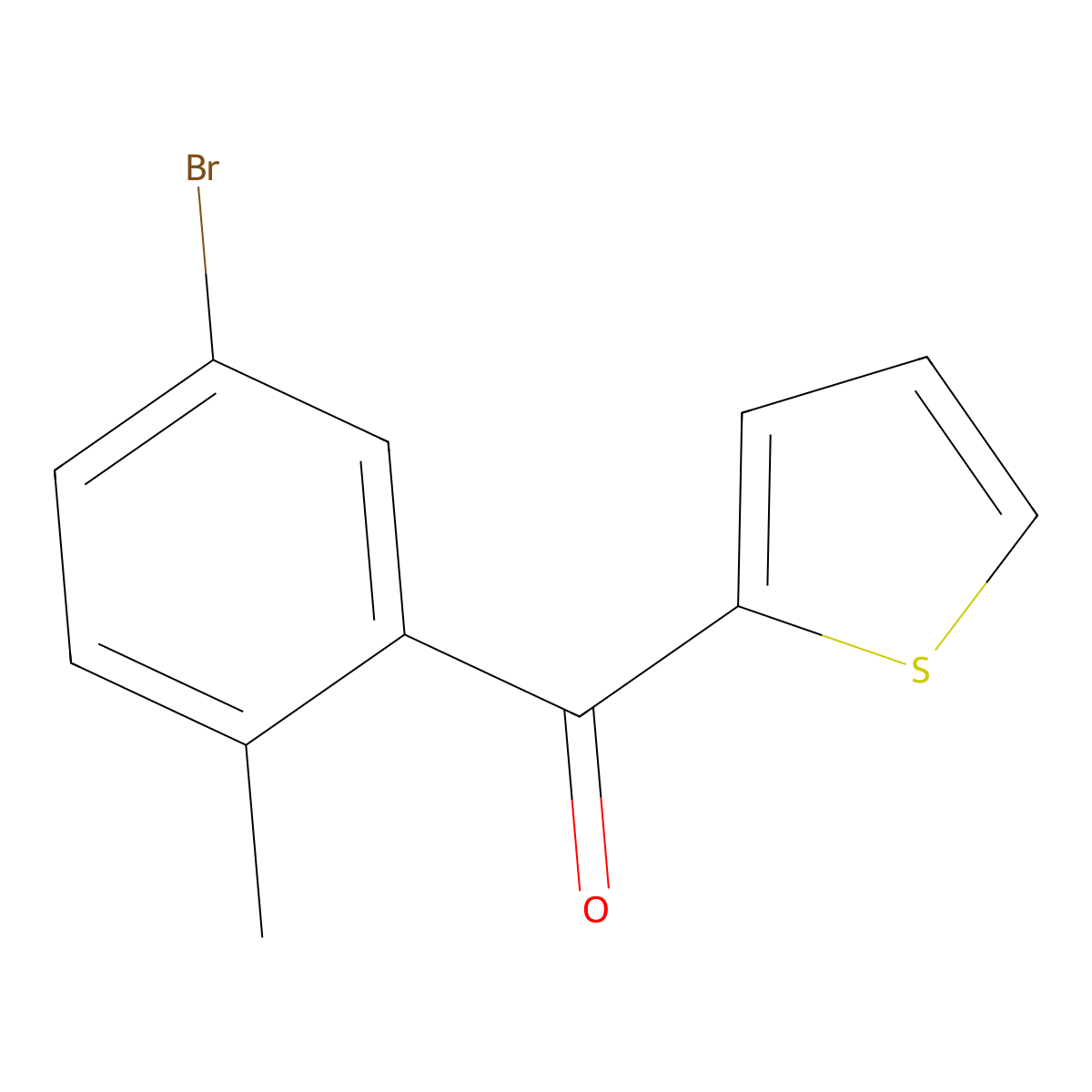 (5-Bromo-2-methylphenyl)(thiophen-2-yl)methanone molecular structure, CAS 1522411-14-8