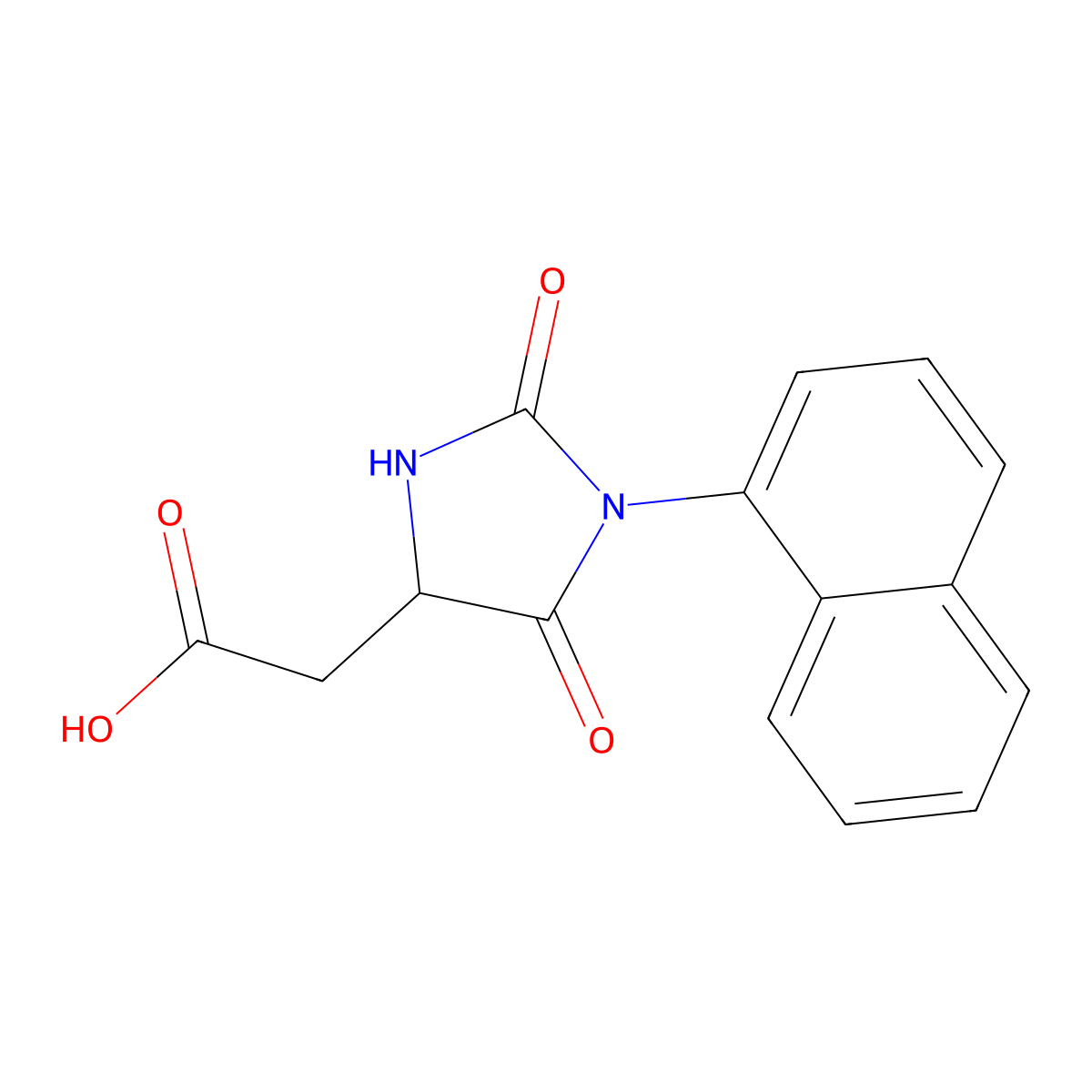 [1-(Naphthalen-1-yl)-2,5-dioxoimidazolidin-4-yl]acetic acid molecular structure, CAS 1522473-30-8