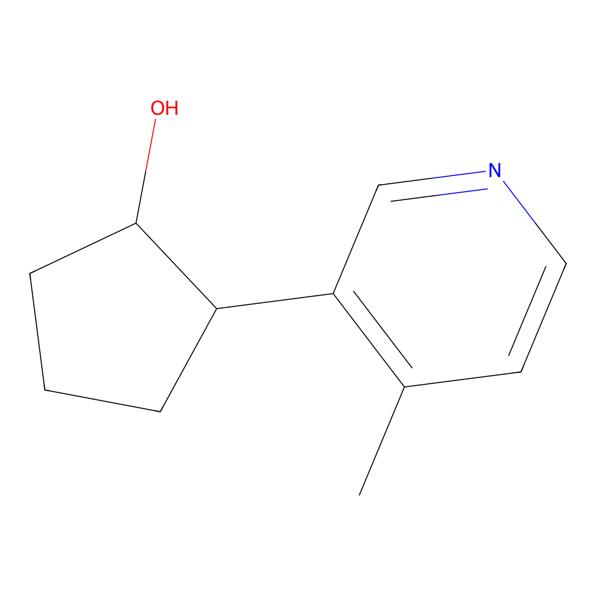 2-(4-Methylpyridin-3-yl)cyclopentan-1-ol molecular structure, CAS 1522487-15-5