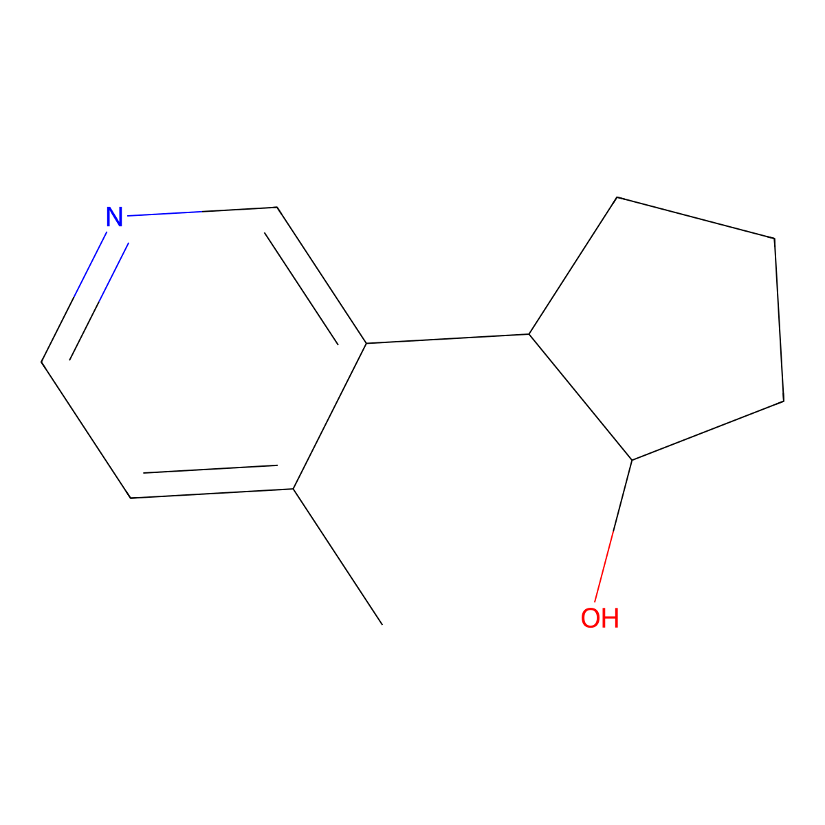 2-(4-Methylpyridin-3-yl)cyclopentan-1-ol molecular structure, CAS 1522487-15-5