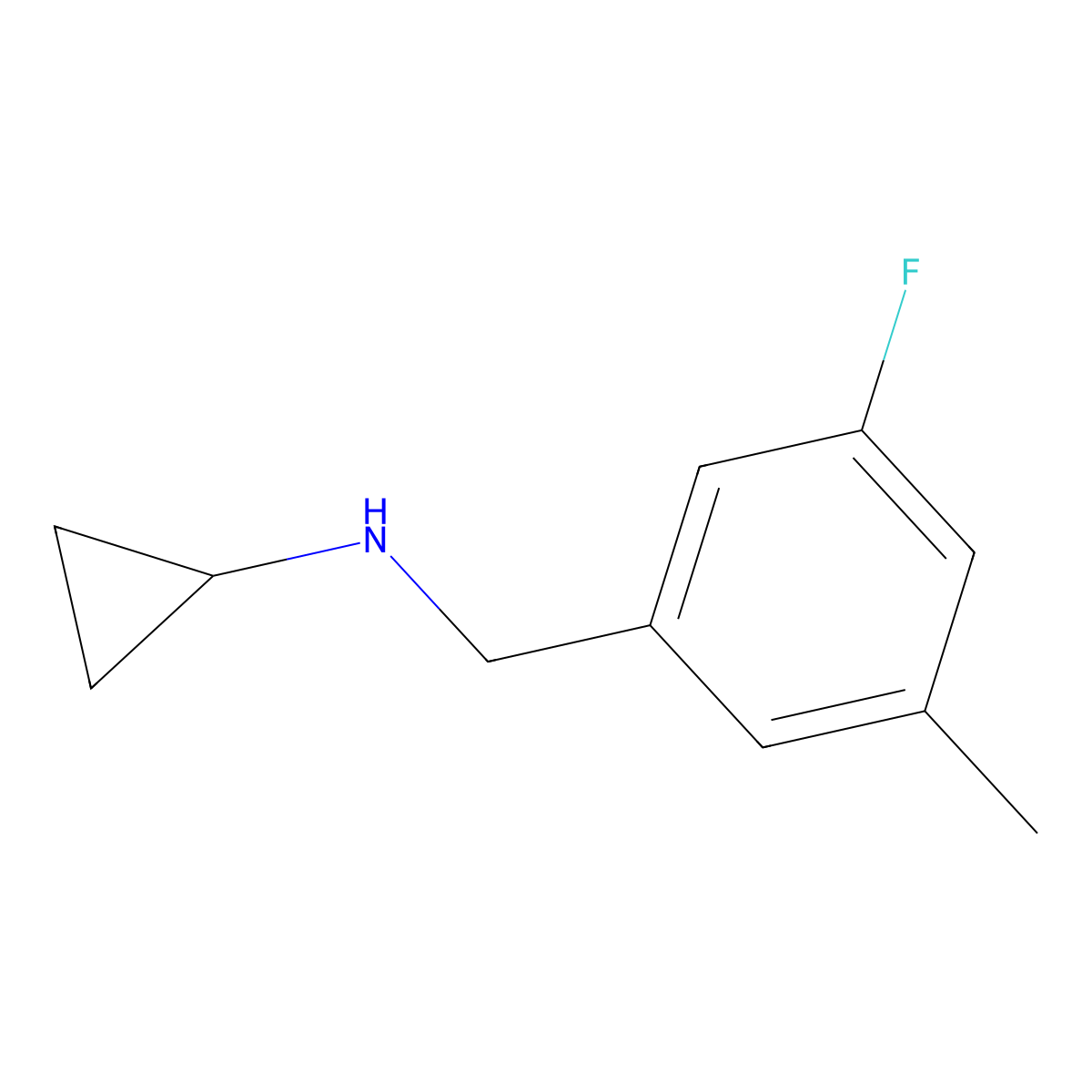 N-[(3-fluoro-5-methylphenyl)methyl]cyclopropanamine molecular structure, CAS 1522498-51-6
