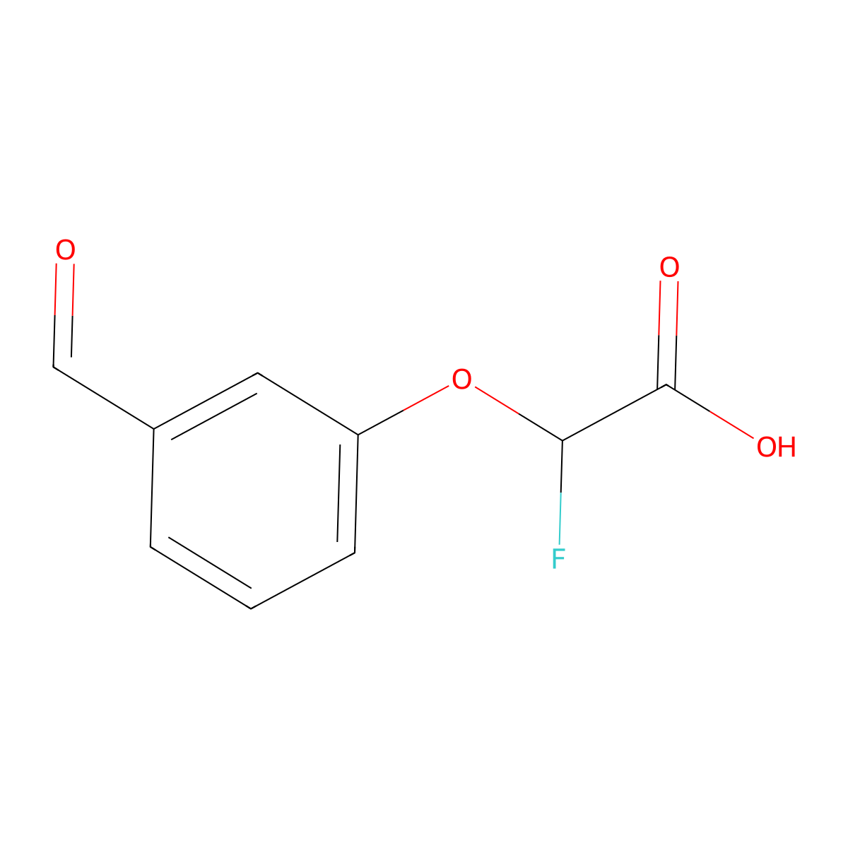 2-Fluoro-2-(3-formylphenoxy)acetic acid molecular structure, CAS 1522502-20-0