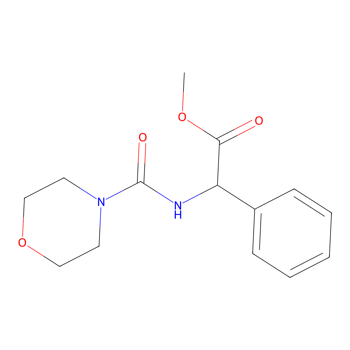 Methyl [(morpholin-4-ylcarbonyl)amino](phenyl)acetate molecular structure, CAS 1522510-49-1