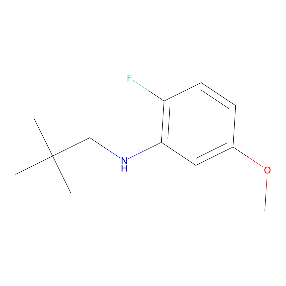 N-(2,2-Dimethylpropyl)-2-fluoro-5-methoxyaniline molecular structure, CAS 1522519-37-4