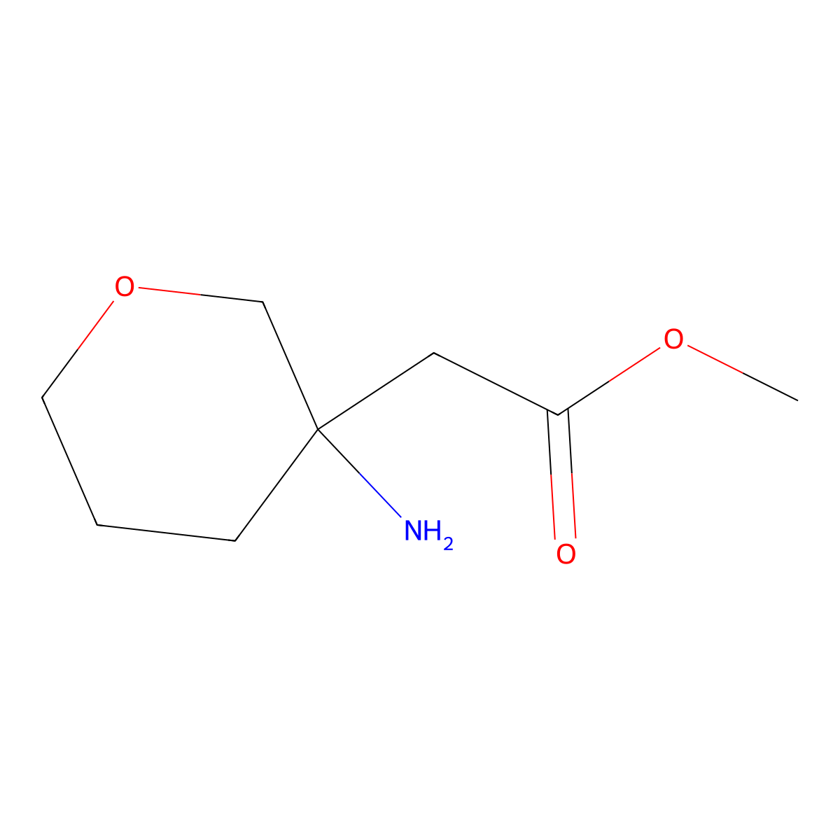 Methyl 2-(3-aminooxan-3-yl)acetate molecular structure, CAS 1522525-85-4