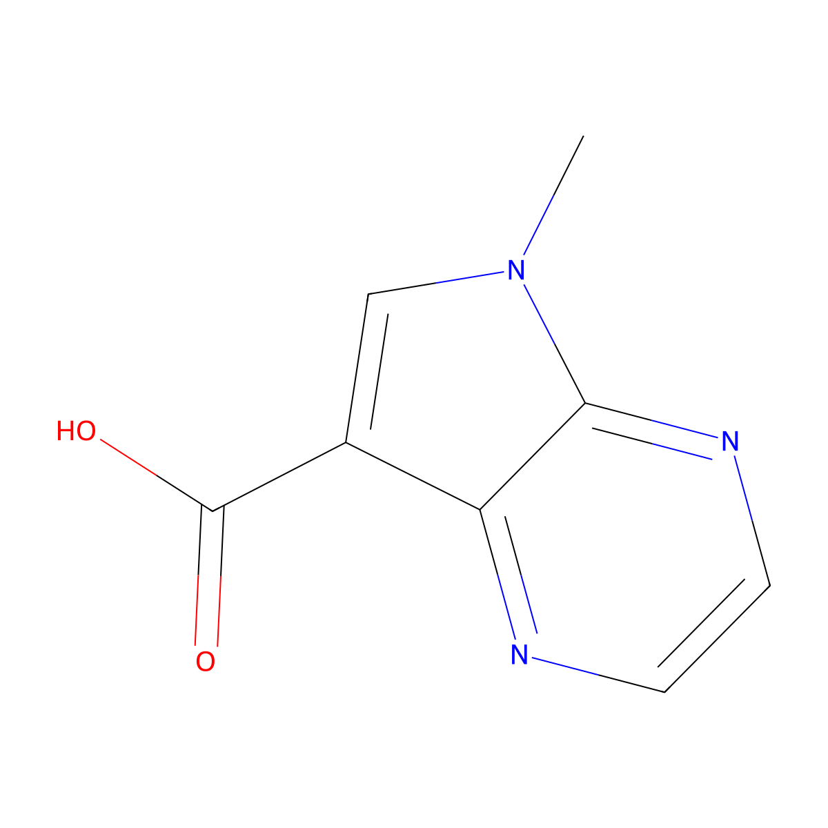 5-methyl-5H-pyrrolo[2,3-b]pyrazine-7-carboxylic acid molecular structure, CAS 1522530-72-8