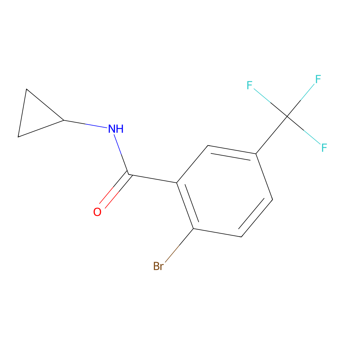 2-Bromo-N-cyclopropyl-5-(trifluoromethyl)benzamide molecular structure, CAS 1522531-73-2