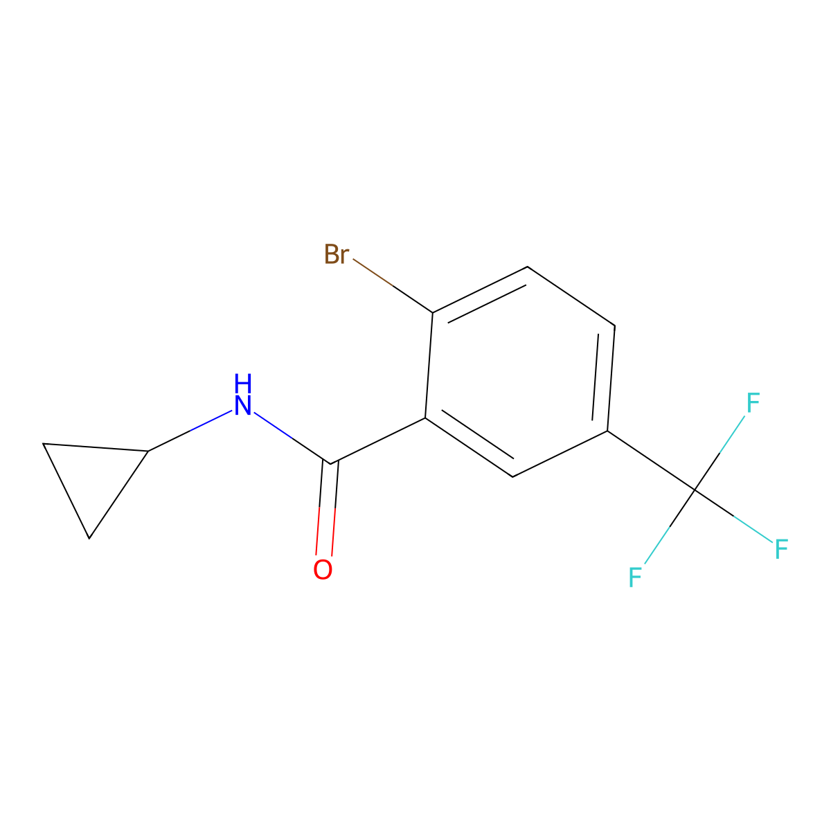 2-Bromo-N-cyclopropyl-5-(trifluoromethyl)benzamide molecular structure, CAS 1522531-73-2