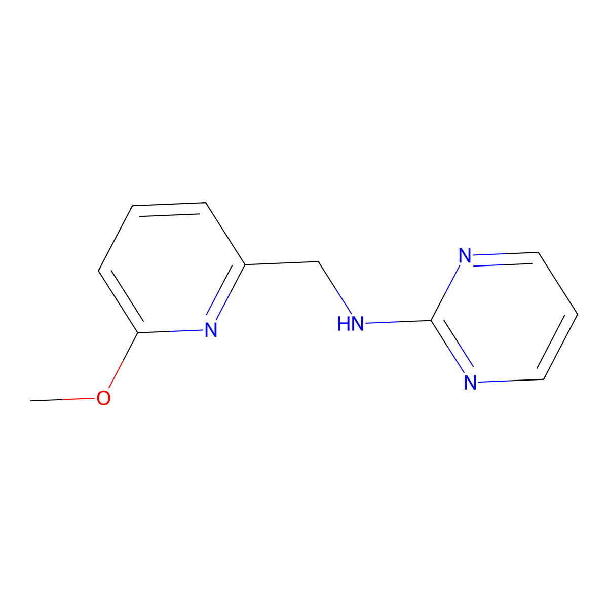N-((6-Methoxypyridin-2-yl)methyl)pyrimidin-2-amine molecular structure, CAS 1522539-28-1