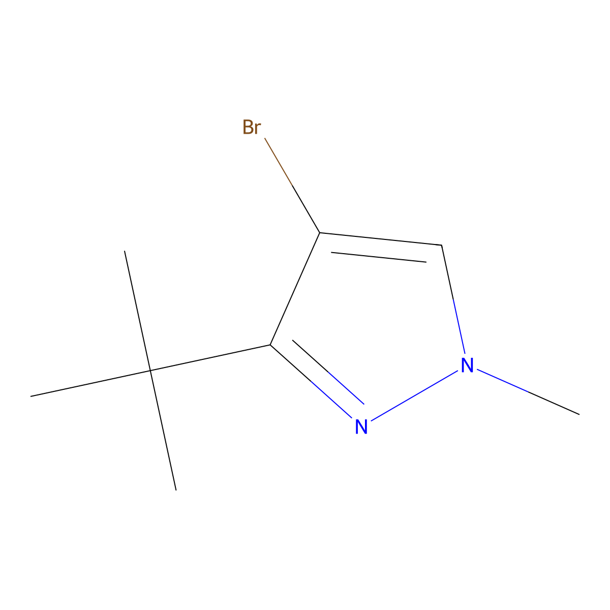 4-Bromo-3-(tert-butyl)-1-methyl-1h-pyrazole molecular structure, CAS 1522545-08-9