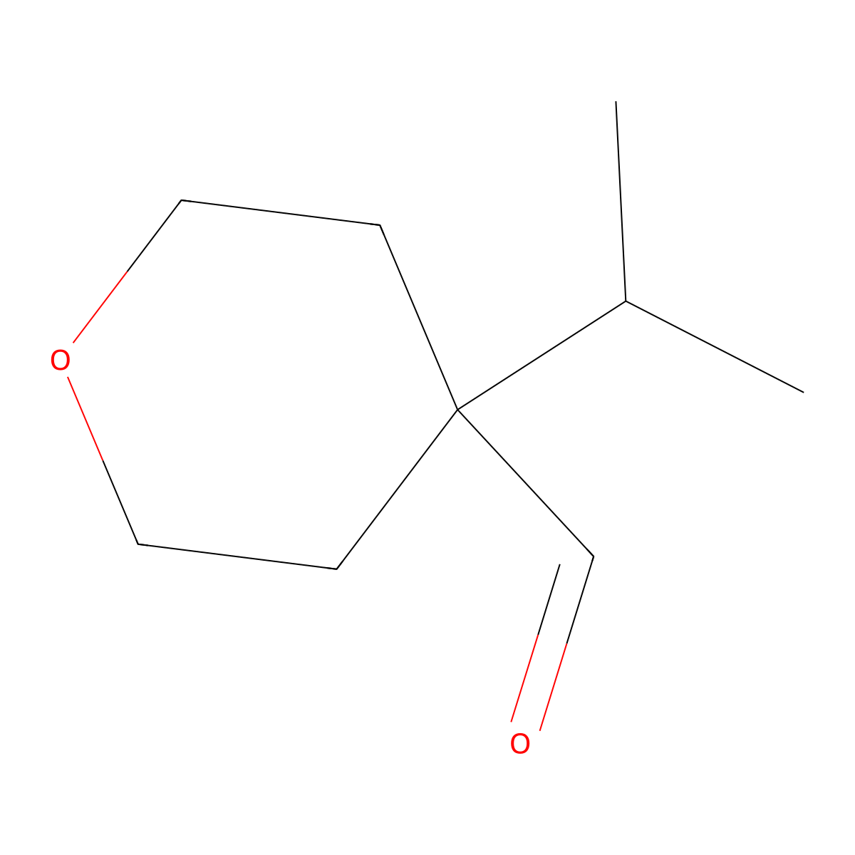4-(Propan-2-YL)oxane-4-carbaldehyde molecular structure, CAS 1522550-67-9