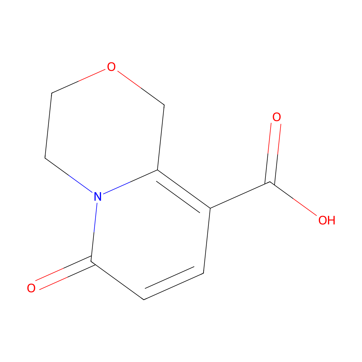 6-oxo-1H,3H,4H,6H-pyrido[2,1-c]morpholine-9-carboxylicacid molecular structure, CAS 1522556-92-8