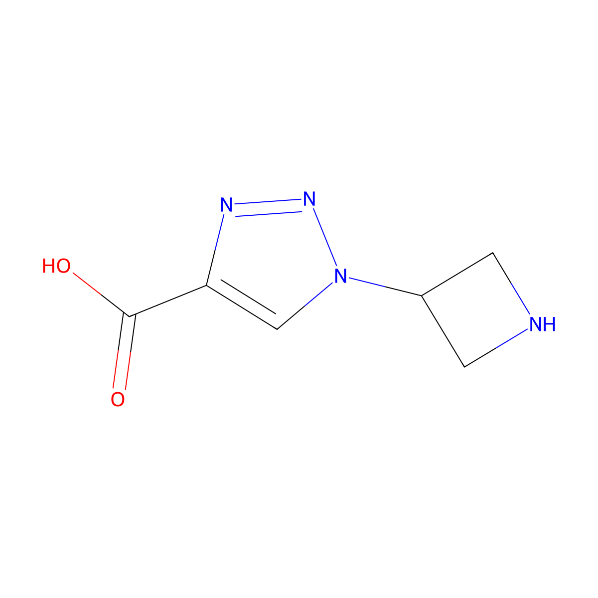 1-(azetidin-3-yl)-1H-1,2,3-triazole-4-carboxylic acid molecular structure, CAS 1522570-03-1