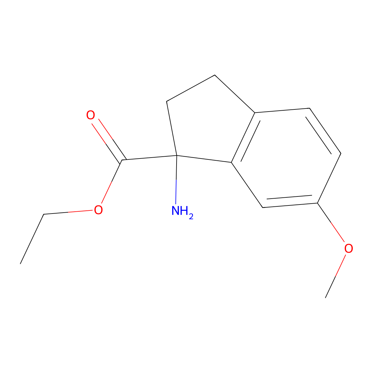 ethyl 1-amino-6-methoxy-2,3-dihydro-1H-indene-1-carboxylate molecular structure, CAS 1522575-91-2