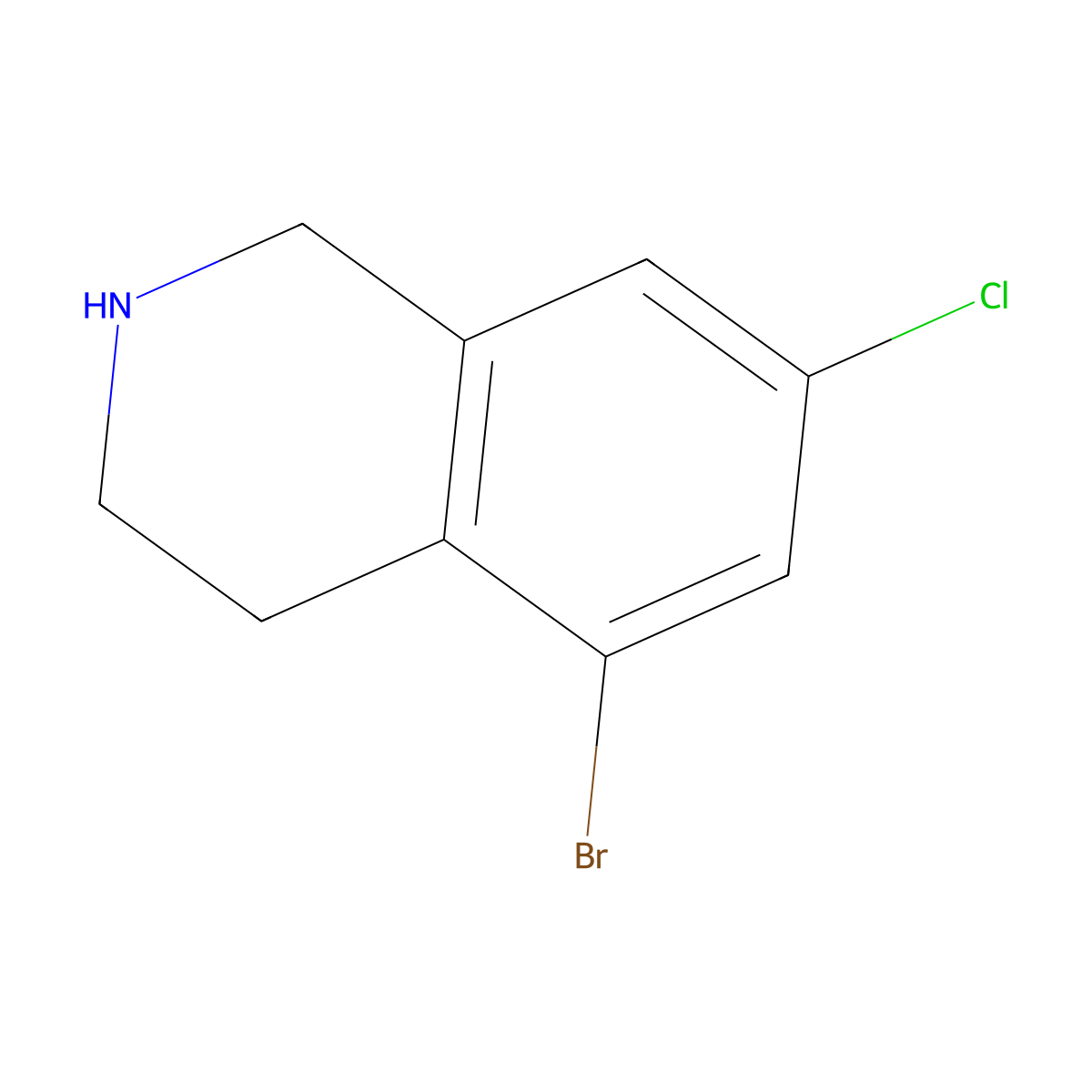 5-Bromo-7-chloro-1,2,3,4-tetrahydroisoquinoline molecular structure, CAS 1522580-66-0