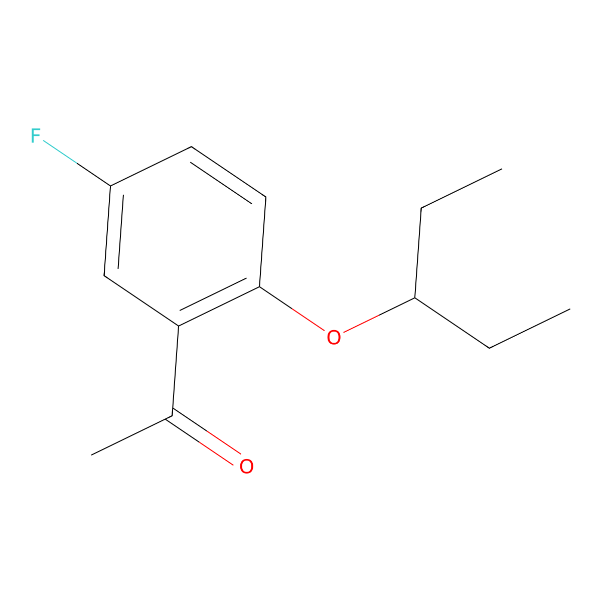 1-(5-Fluoro-2-(pentan-3-yloxy)phenyl)ethan-1-one molecular structure, CAS 1522589-69-0