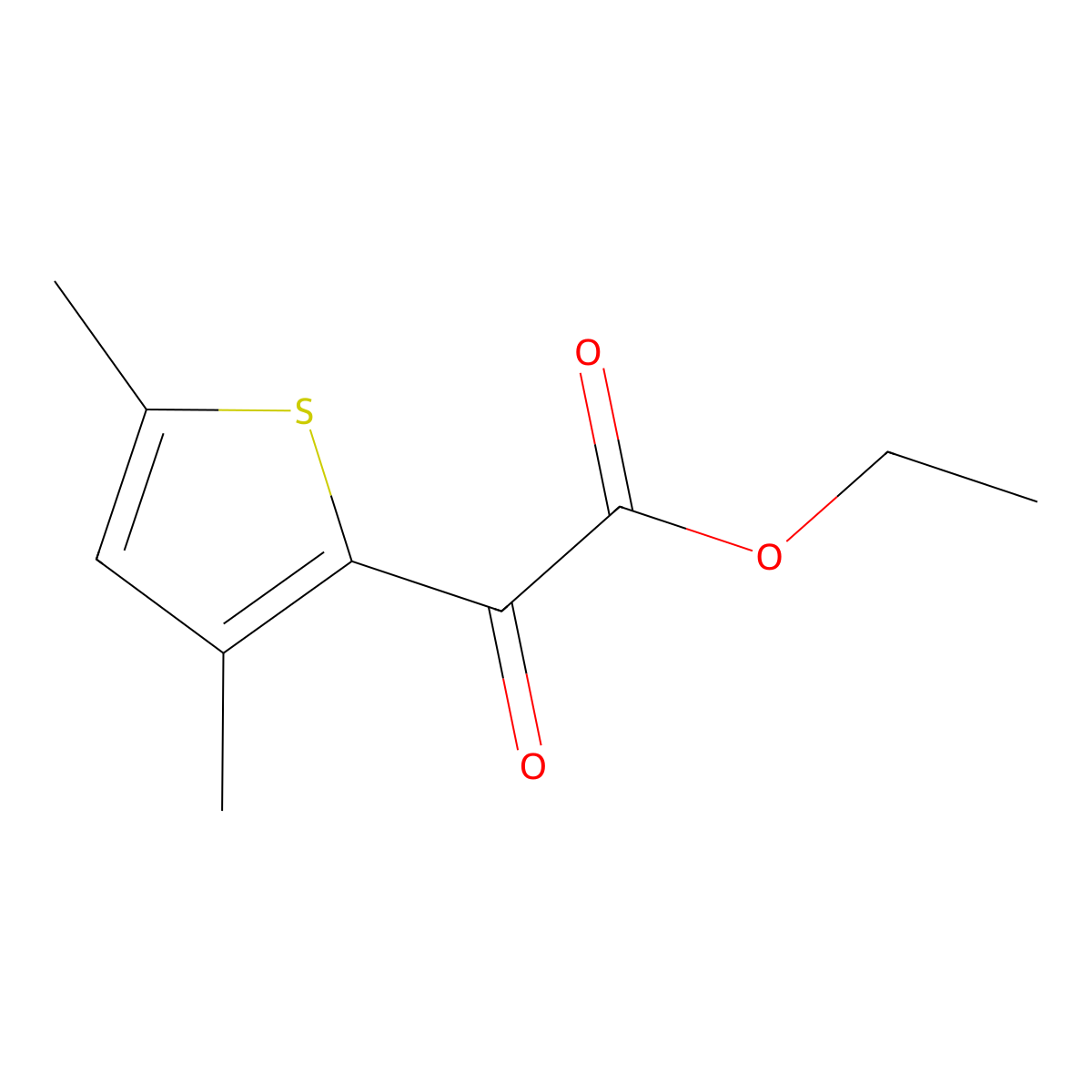 Ethyl 2-(3,5-dimethylthiophen-2-yl)-2-oxoacetate molecular structure, CAS 1522590-59-5