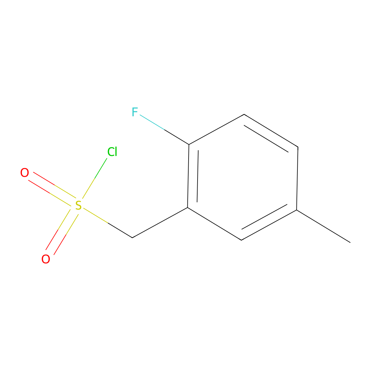 (2-Fluoro-5-methylphenyl)methanesulfonyl chloride molecular structure, CAS 1522603-99-1