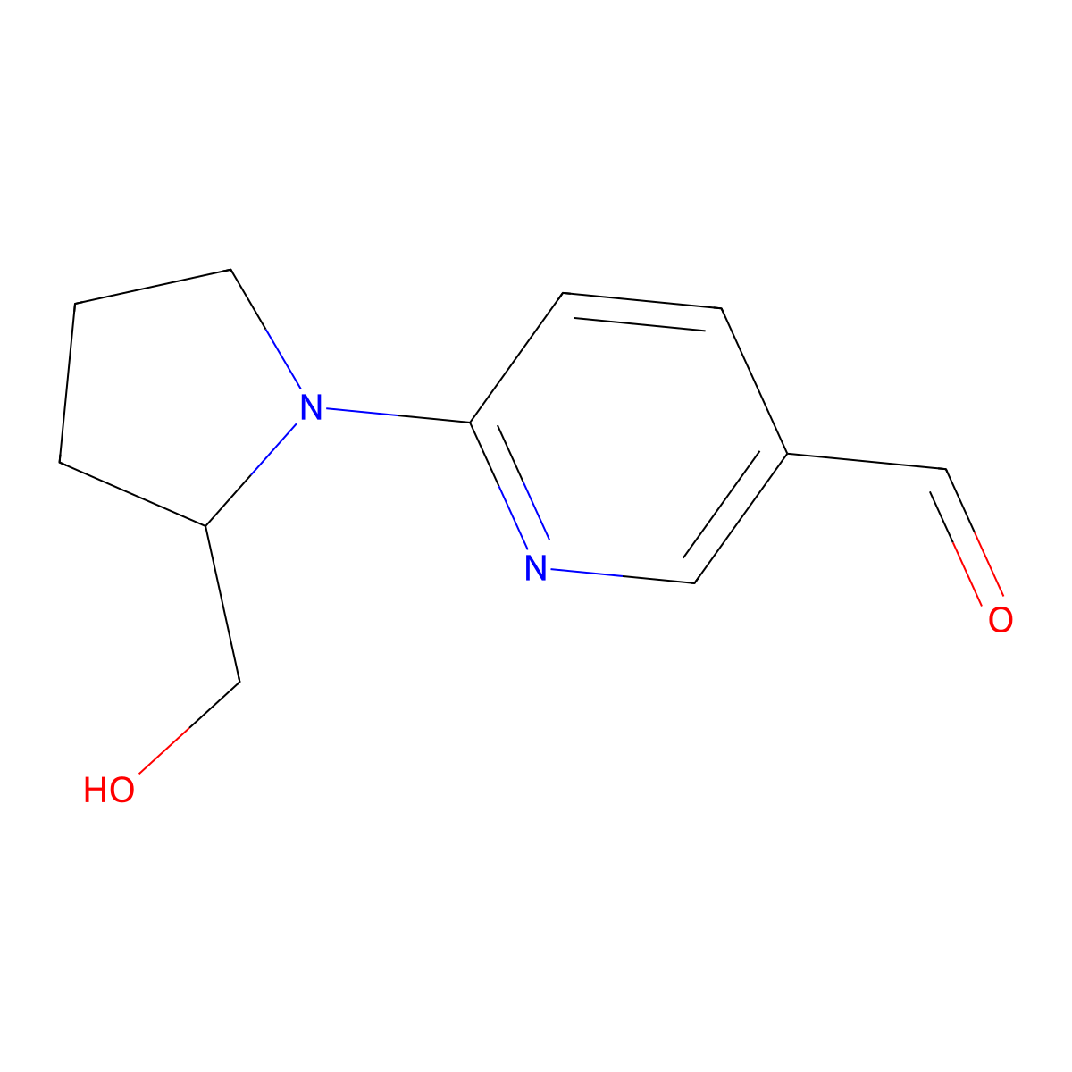 6-[2-(Hydroxymethyl)pyrrolidin-1-YL]pyridine-3-carbaldehyde molecular structure, CAS 1522604-16-5