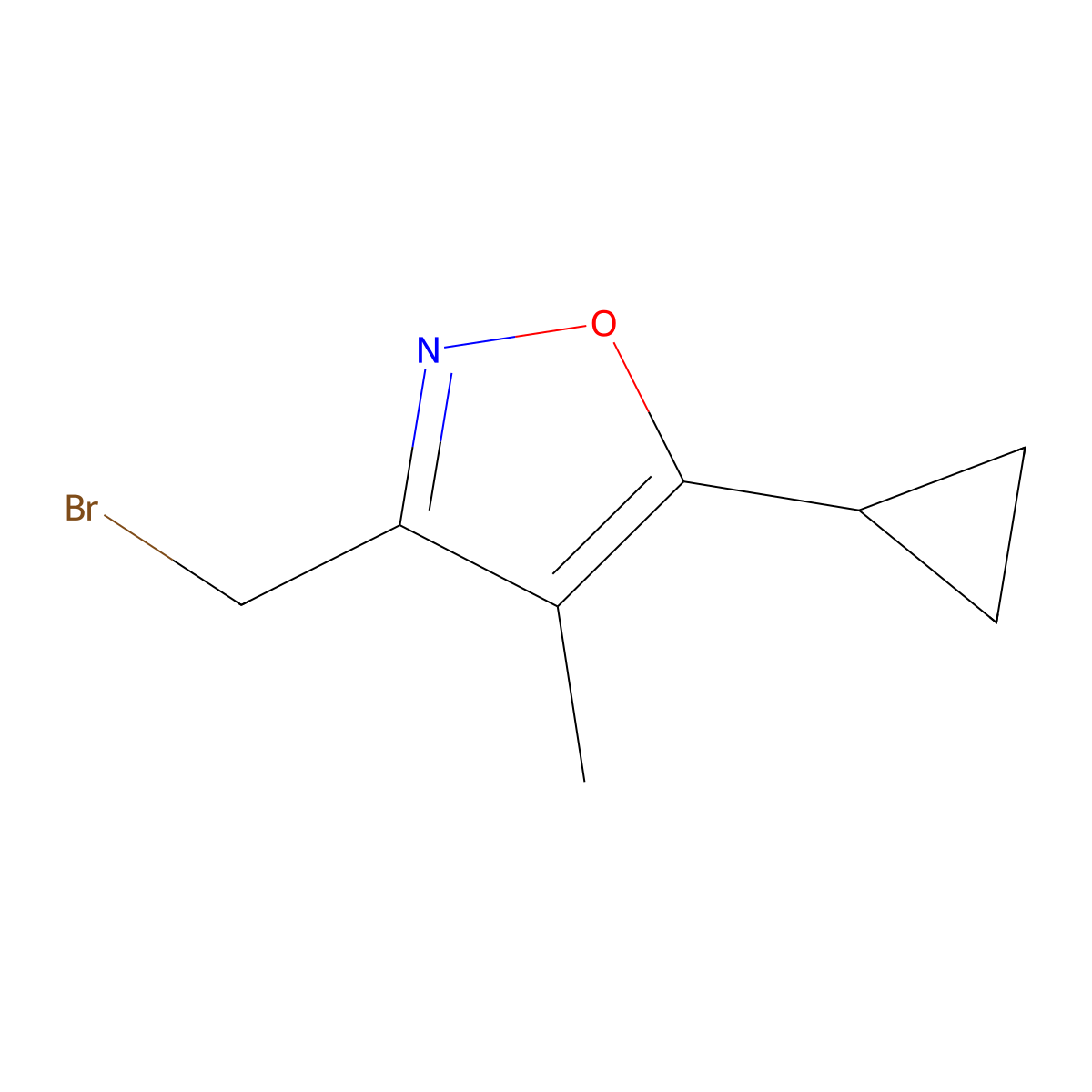 3-(Bromomethyl)-5-cyclopropyl-4-methyl-1,2-oxazole molecular structure, CAS 1522606-02-5