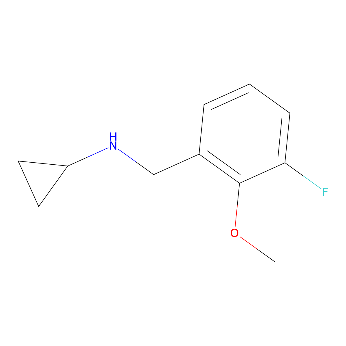 N-[(3-fluoro-2-methoxyphenyl)methyl]cyclopropanamine molecular structure, CAS 1522606-68-3