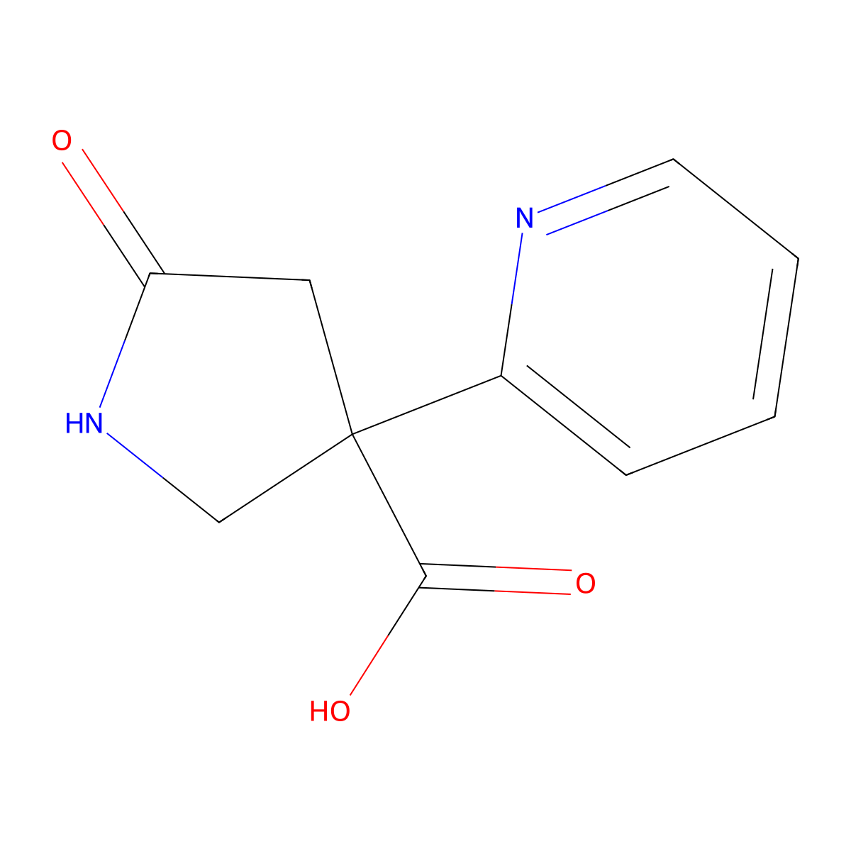 5-Oxo-3-(pyridin-2-yl)pyrrolidine-3-carboxylic acid molecular structure, CAS 1522612-65-2