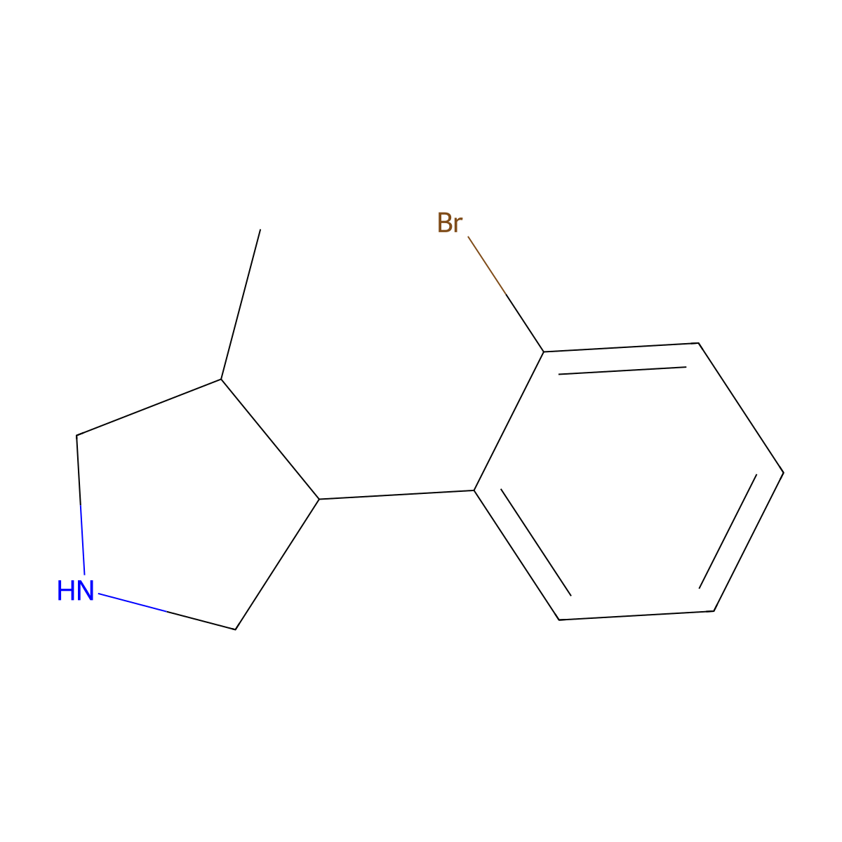 3-(2-Bromophenyl)-4-methylpyrrolidine molecular structure, CAS 1522612-73-2