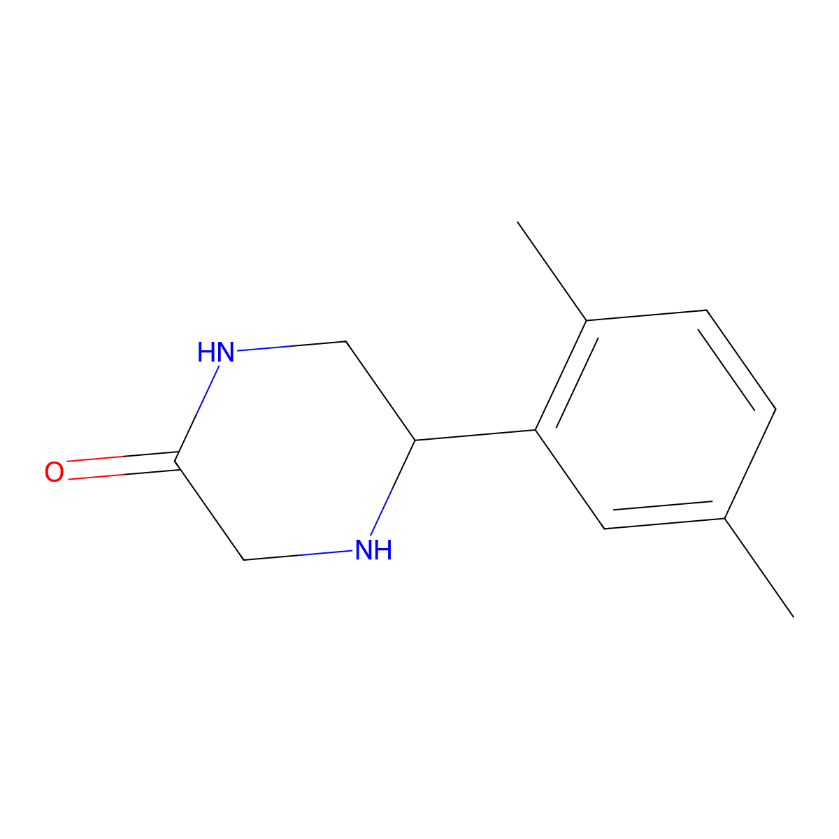 5-(2,5-Dimethylphenyl)piperazin-2-one molecular structure, CAS 1522614-80-7
