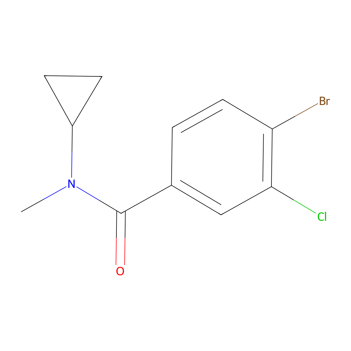 4-Bromo-3-chloro-N-cyclopropyl-N-methylbenzamide molecular structure, CAS 1522619-06-2