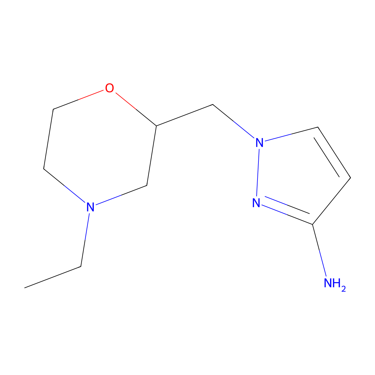 1-((4-Ethylmorpholin-2-yl)methyl)-1h-pyrazol-3-amine molecular structure, CAS 1522631-11-3