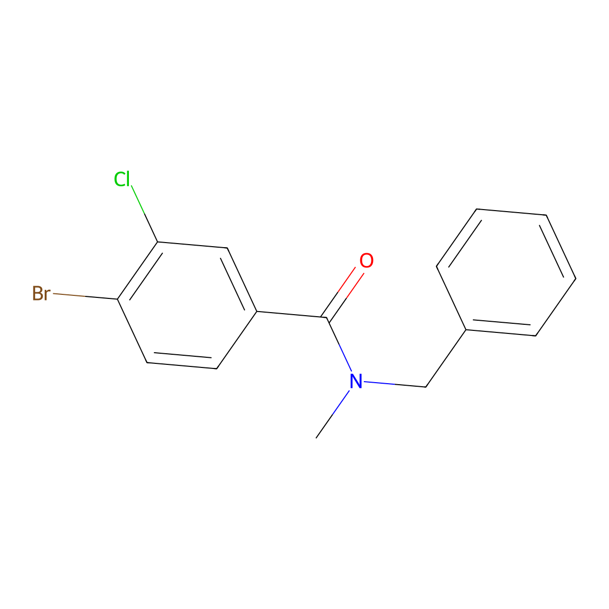 4-Bromo-3-chloro-N-methyl-N-(phenylmethyl)benzamide molecular structure, CAS 1522646-08-7