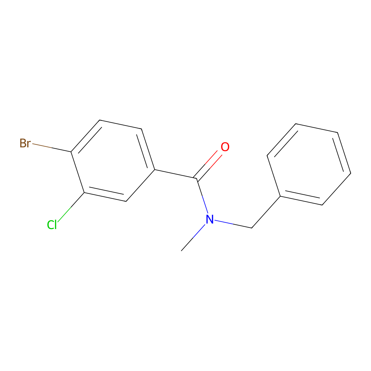 4-Bromo-3-chloro-N-methyl-N-(phenylmethyl)benzamide molecular structure, CAS 1522646-08-7
