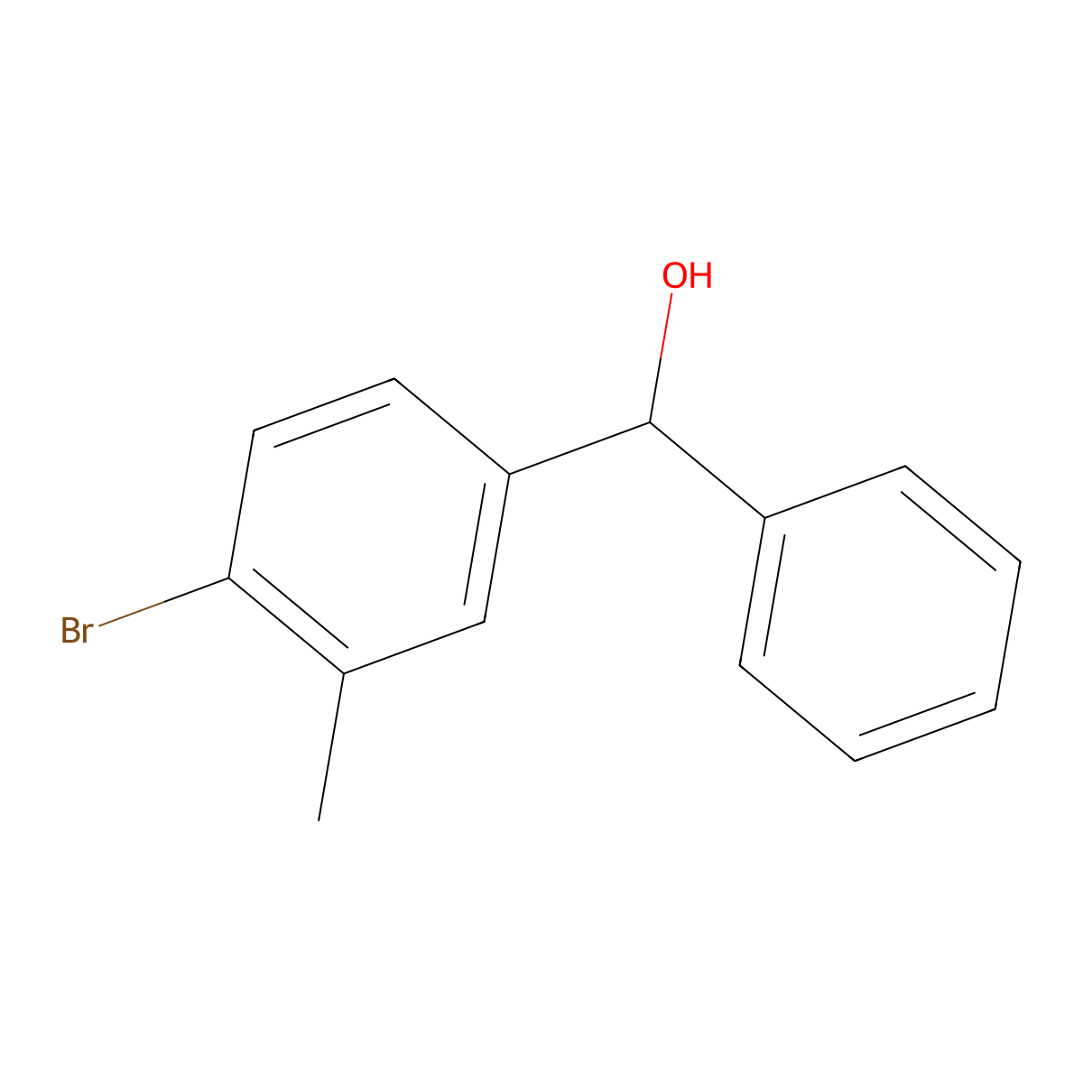 (4-Bromo-3-methylphenyl)(phenyl)methanol molecular structure, CAS 1522650-19-6