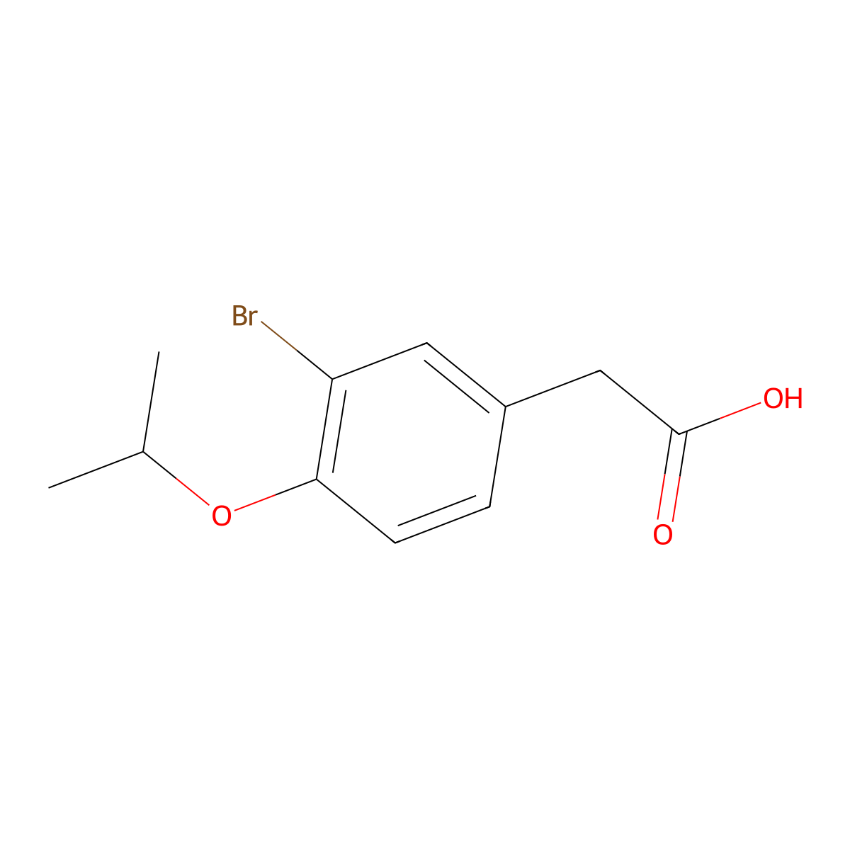 3-Bromo-4-isopropoxyphenylacetic Acid molecular structure, CAS 1522661-29-5