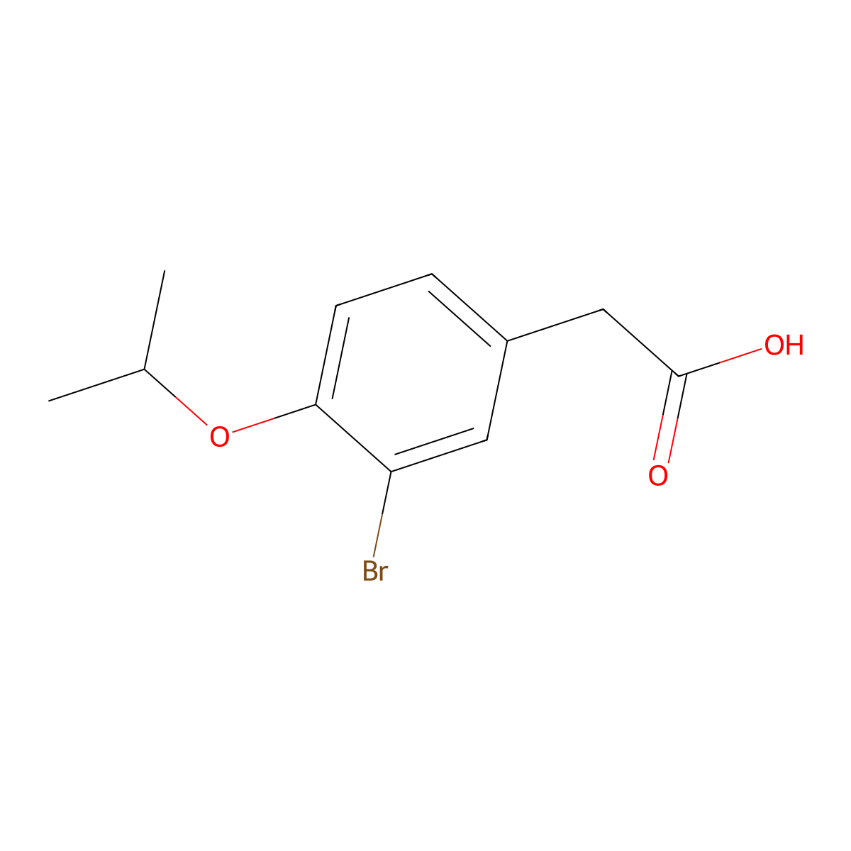 3-Bromo-4-isopropoxyphenylacetic Acid molecular structure, CAS 1522661-29-5