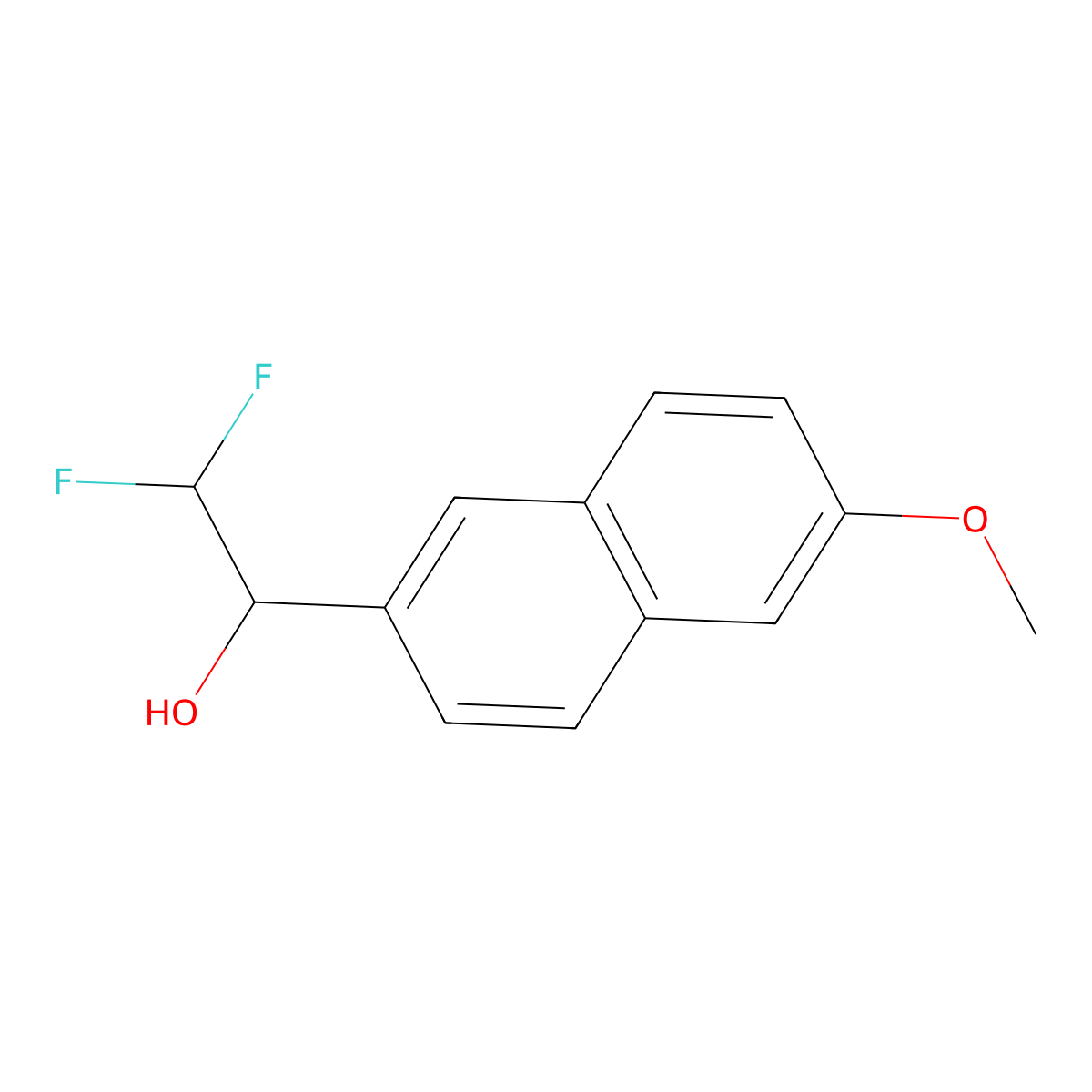 2,2-Difluoro-1-(6-methoxynaphthalen-2-yl)ethan-1-ol molecular structure, CAS 1522662-49-2