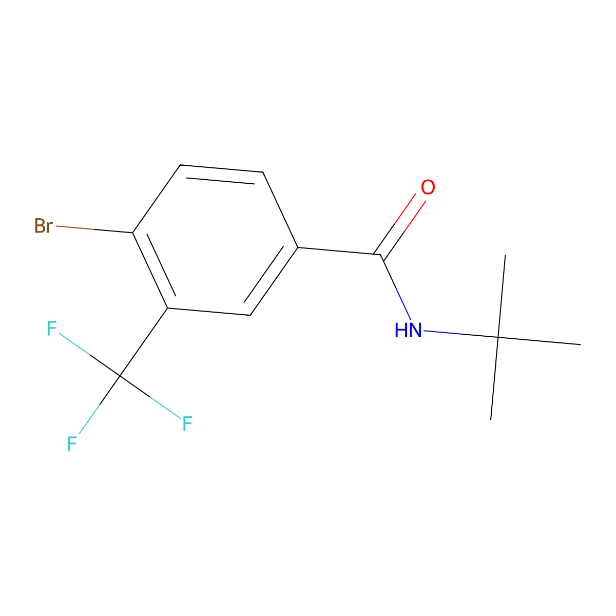 4-Bromo-N-tert-butyl-3-(trifluoromethyl)benzamide molecular structure, CAS 1522666-35-8